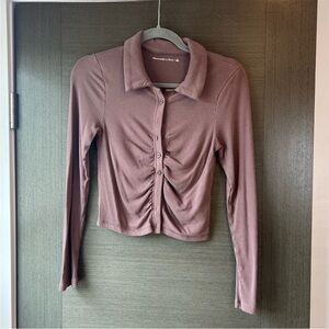 A&F Ruched Button-Down Shirt